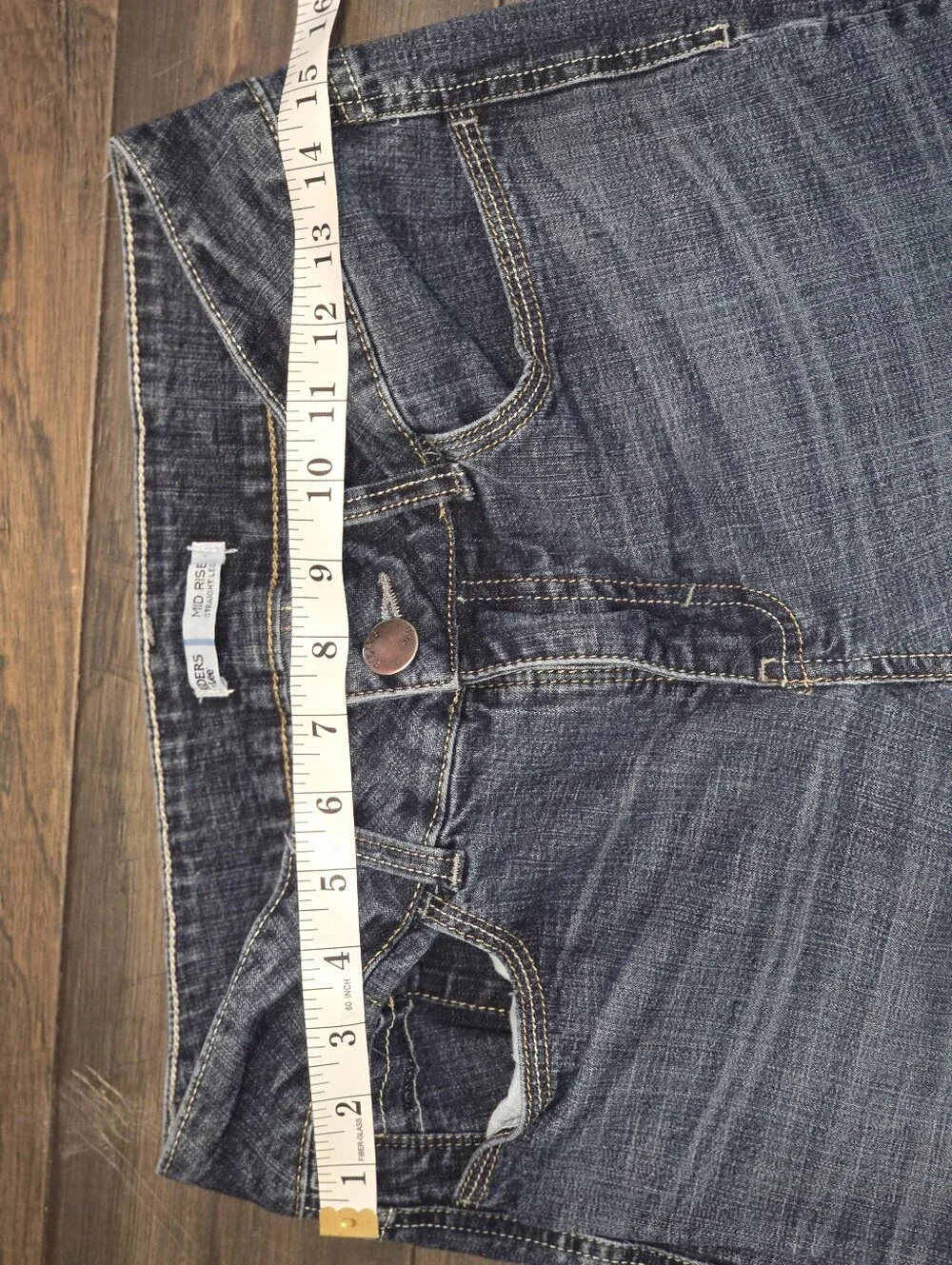 Riders by Lee Mid Rise Straight Leg Jeans Womens 8 Petite Dark Wash Petite - Picture 6 of 14